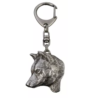 Shiba Inu, Japanese Small Size Dog, Japanese Brushwood Dog - Silver-plated key ring with a dog in a gift box, handbag decoration, backpack pendant by Art-Dog brand