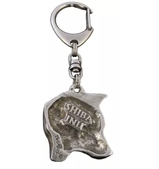 Shiba Inu - Porte-clés argenté avec un chien dans une boîte cadeau, décoration de sac à main, pendentif de sac à dos par la marque Art-Dog