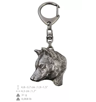 Shiba Inu, Japanese Small Size Dog, Japanese Brushwood Dog - Silver-plated key ring with a dog in a gift box, handbag decoration, backpack pendant by Art-Dog brand