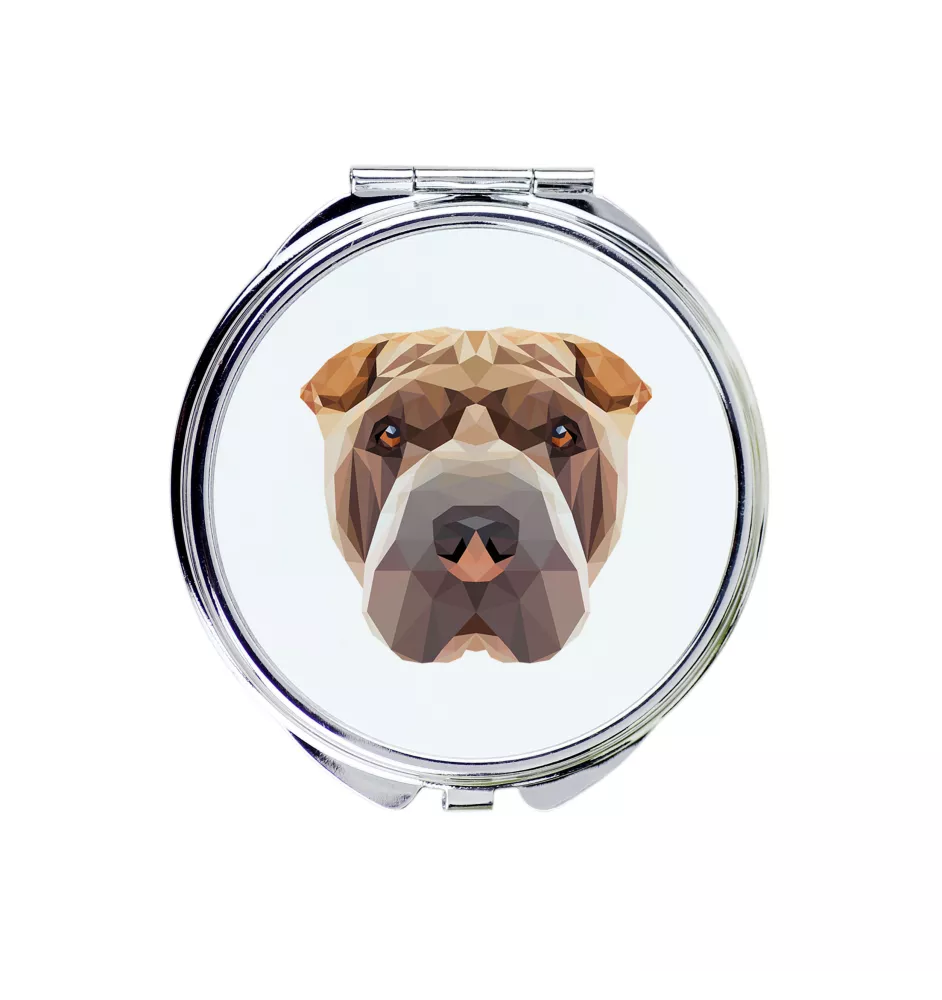Shar Pei - miroir avec une image et un motif géométrique de la marque Art-Dog