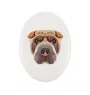 Shar Pei - une plaque avec une photo et un motif géométrique de la marque Art-Dog