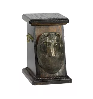 Sheltie - urn for dog ashes, elegant urn with a statue, commemorative urn with a bust of a dog by Art-Dog brand