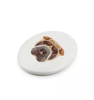 Shar Pei - une plaque avec une photo et un motif géométrique de la marque Art-Dog
