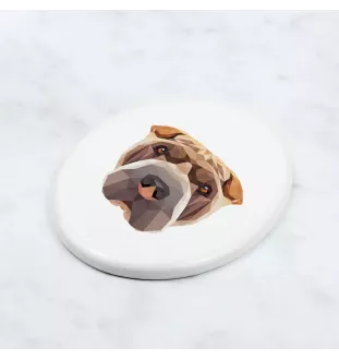 Shar Pei - a plate with a geometric design and the brand name Art-Dog