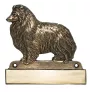 Sheltie - address plaque with a dog, brass nameplate, personalized door sign with the brand name Art-Dog