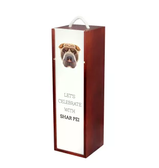 Shar Pei - geometric box with a picture and inscription for wine by Art-Dog