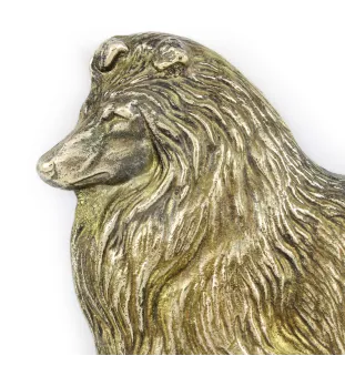 Sheltie - Türschild mit Hund, messingfarbenes Willkommensschild, einzigartiges Schild mit der Aufschrift Welcome von der Marke Art-Dog