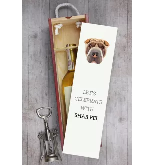 Shar Pei - geometrische Box mit einem Bild und Schriftzug für Wein der Marke Art-Dog