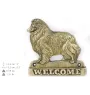 Sheltie - Türschild mit Hund, messingfarbenes Willkommensschild, einzigartiges Schild mit der Aufschrift Welcome von der Marke Art-Dog