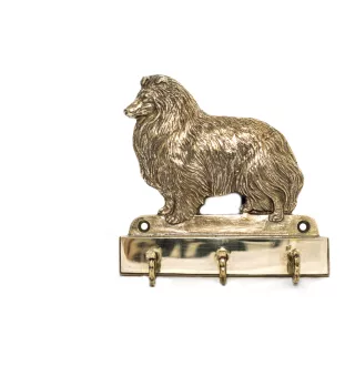 Sheltie - porte-clés avec chien, support en laiton pour accessoires pour chiens, élégante décoration pour le couloir de la marque Art-Dog