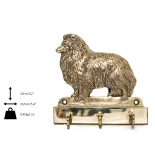 Sheltie - Schlüsselhalter mit Hund, Messinggriff für Hundezubehör, elegante Dekoration für den Flur der Marke Art-Dog