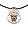 Shar Pei - Halskette mit einem Foto und einem geometrischen Schriftzug der Marke Art-Dog