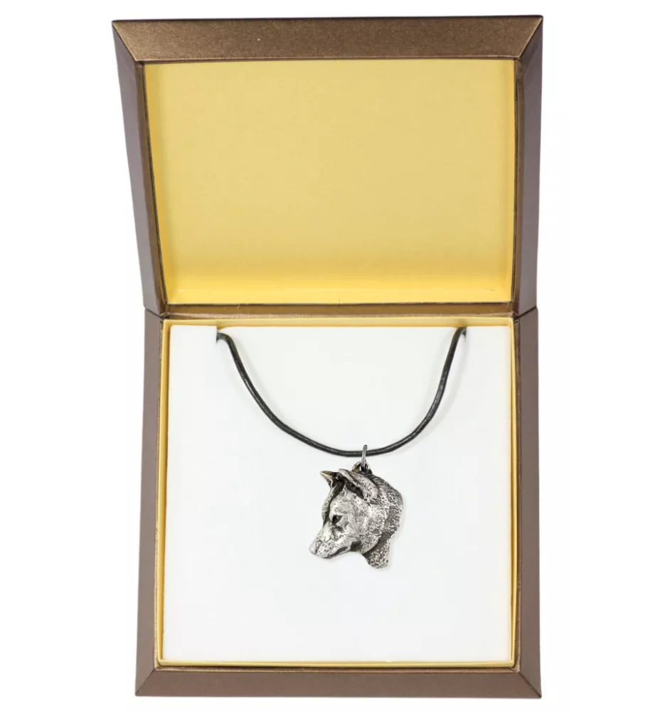 Shiba Inu - Collier de chien dans une boîte cadeau, médaillon argenté pour fan de chien, pendentif remarquable de la marque Art-Dog