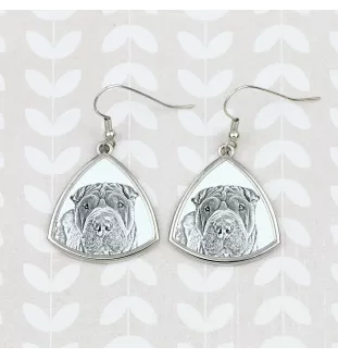 Shar Pei - dog earrings, hanging earrings with a picture, personalized jewelry with Art-Dog brand print
