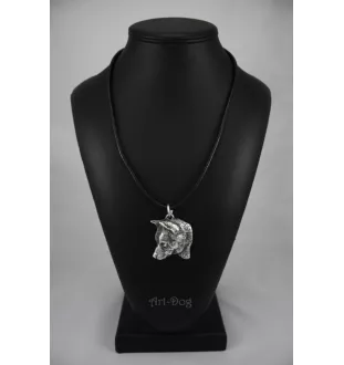 Shiba Inu - Hundehalsband in Geschenkbox, versilbertes Medaillon für Hundefans, markanter Anhänger der Marke Art-Dog