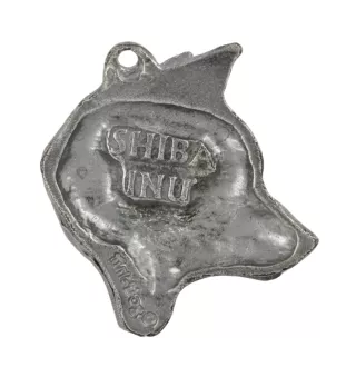 Shiba Inu - Collier de chien dans une boîte cadeau, médaillon argenté pour fan de chien, pendentif remarquable de la marque Art-Dog