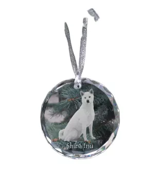 Shiba Inu - boule de Noël en cristal avec une photo, photo de chien dans le cristal, décoration personnalisée pour sapin de Noël de la marque Art-Dog