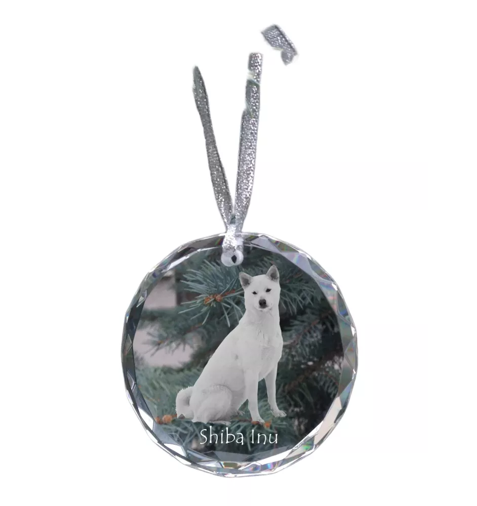 Shiba Inu, Japanese Small Size Dog, Japanese Brushwood Dog - crystal bauble with a photo, dog photo in crystal, personalized Christmas tree ornament by Art-Dog brand