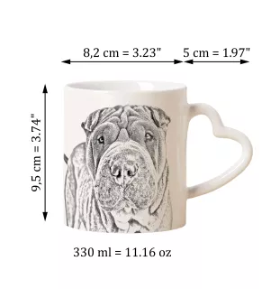 Shar Pei - tasse avec chien, une tasse adorable avec une anse en forme de cœur, un cadeau universel de la marque Art-Dog