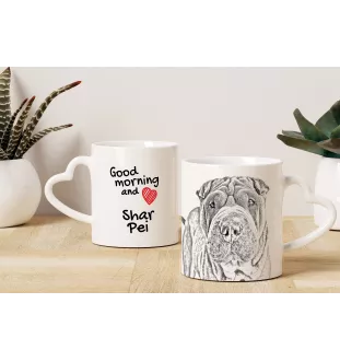Shar Pei - Tasse mit Hund, entzückende Tasse mit herzförmigem Henkel, universelles Geschenk der Marke Art-Dog
