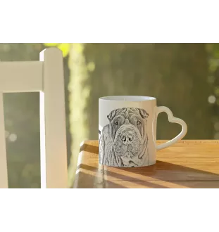 Shar Pei - Tasse mit Hund, entzückende Tasse mit herzförmigem Henkel, universelles Geschenk der Marke Art-Dog