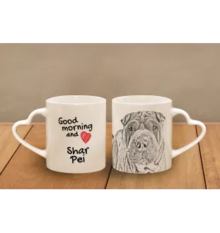 Shar Pei - tasse avec chien, une tasse adorable avec une anse en forme de cœur, un cadeau universel de la marque Art-Dog