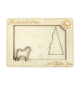 Shiba Inu, Japanese Small Size Dog, Japanese Brushwood Dog - Photo frame, engraved wooden frame, a lovely gadget for the dog lover by Art-Dog
