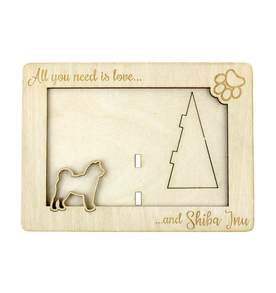Shiba Inu - Cadre photo, cadre en bois gravé, un joli gadget pour l'amoureux des chiens par Art-Dog