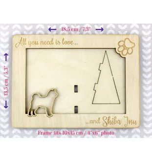 Shiba Inu, Japanese Small Size Dog, Japanese Brushwood Dog - Photo frame, engraved wooden frame, a lovely gadget for the dog lover by Art-Dog