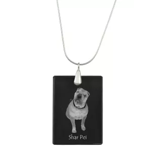 Shar Pei - Pendentif en cristal avec chien, collier en argent avec photo, pendentif personnalisé par la marque Art-Dog