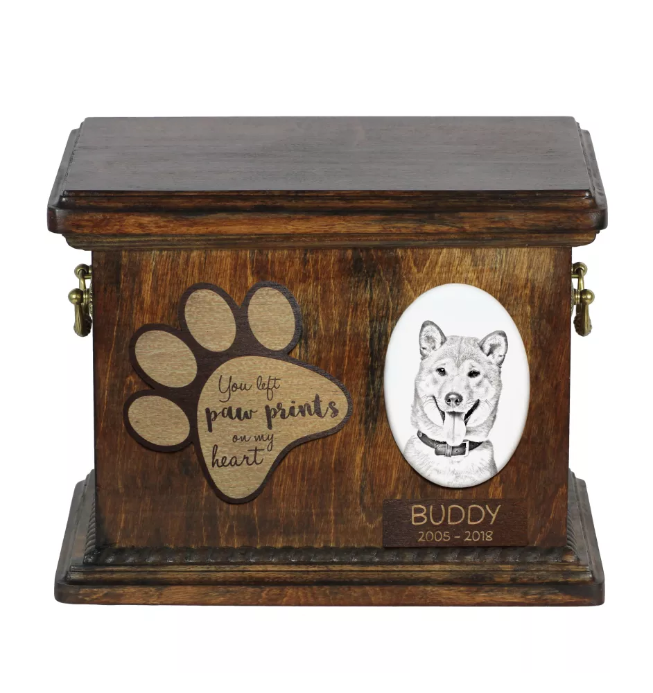 Shiba Inu urna z płytką ceramiczną Art-Dog