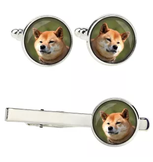 Shiba Inu - Boutons de manchette et cravate avec votre photo, accessoire de costume, bijoux pour hommes de la marque Art-Dog.