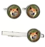 Shiba Inu, Japanese Small Size Dog, Japanese Brushwood Dog - cufflinks and tie with your photo, a suit decoration, men's jewelry from the Art-Dog brand.