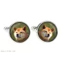Shiba Inu, Japanese Small Size Dog, Japanese Brushwood Dog - cufflinks and tie with your photo, a suit decoration, men's jewelry from the Art-Dog brand.