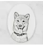 Shiba Inu - Gedenktafel mit einem Foto eines Hundes, Grabplatte mit Druck, personalisierte ovale Platte der Marke Art-Dog