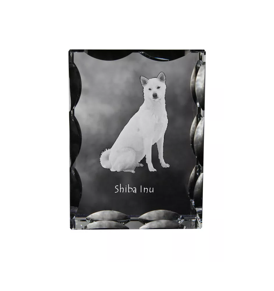 Shiba Inu - Kristall mit einem Hundebild, Glasstatuette mit einem Bild, einzigartiger Bilderrahmen der Marke Art-Dog
