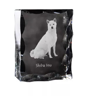 Shiba Inu - cristal avec photo de chien, statuette en verre avec photo, cadre exceptionnel avec photo de la marque Art-Dog
