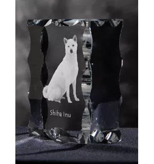 Shiba Inu, Japanese Small Size Dog, Japanese Brushwood Dog - crystal with a picture of a dog, glass statuette with a picture, unique frame with a picture from Art-Dog brand