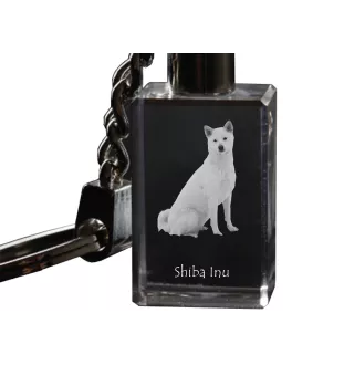 Shiba Inu, Japanese Small Size Dog, Japanese Brushwood Dog - Crystal key ring with dog photo, illuminated key ring, unique gift by Art-Dog brand