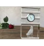 Shiba Inu - Glasuhr mit Foto, Foto eines Hundes im Kristall, personalisierte Tischuhr für das Büro der Marke Art-Dog
