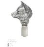 Shiba Inu, Japanese Small Size Dog, Japanese Brushwood Dog - brooch with a clip, holder for a start number, silver-plated dog show pin from the Art-Dog brand