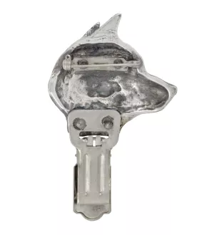 Shiba Inu - broche avec pince, support pour numéro de départ, épingle argentée pour exposition de chiens de la marque Art-Dog