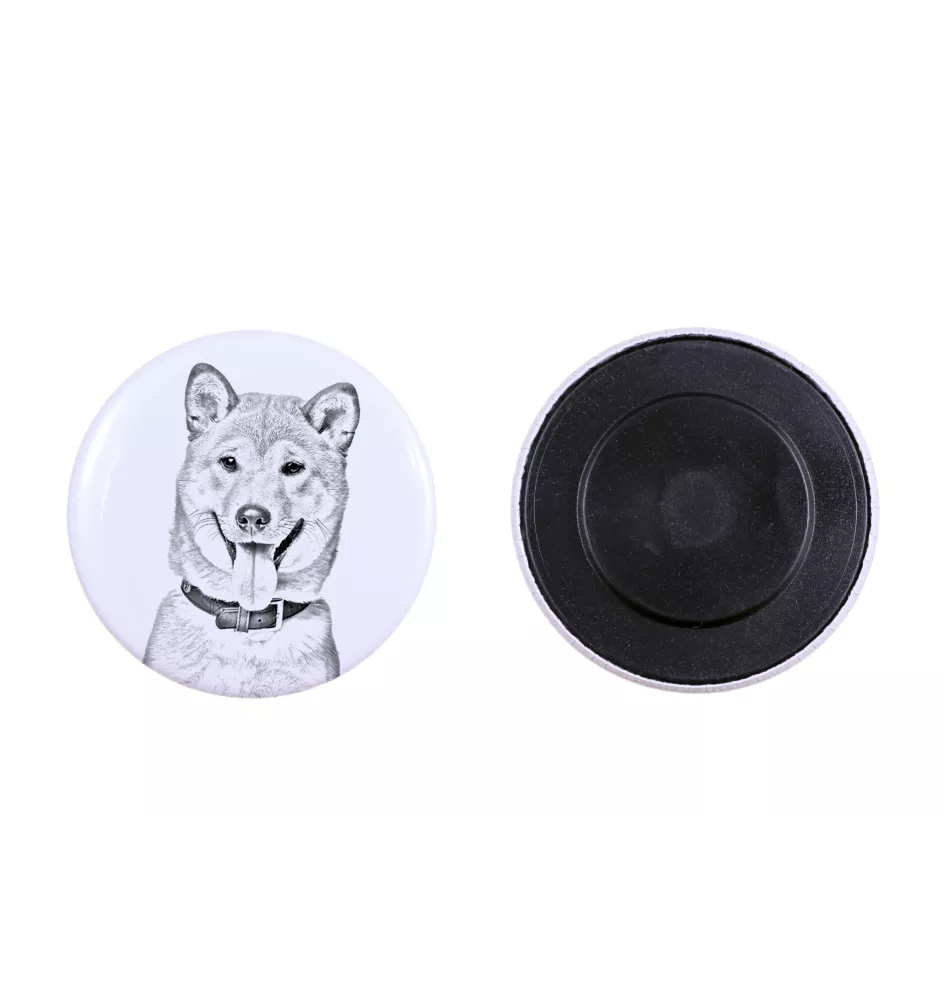 Shiba Inu Magnet mit einem Hundepfotenabdruck, außergewöhnlich leicht, starker Magnet, handgefertigtes Produkt der Marke Art-Dog