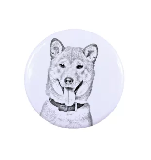 Shiba Inu, Japanese Small Size Dog, Japanese Brushwood Dog - pin with your dog, add your own photo, Art-Dog brand