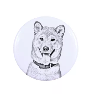 Shiba Inu - Anstecknadel mit Ihrem Hund, fügen Sie Ihr eigenes Foto hinzu, Marke Art-Dog