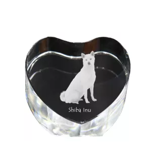Shiba Inu, Japanese Small Size Dog, Japanese Brushwood Dog - a photo of a dog in crystal, crystal heart, unique photo frame from the Art-Dog brand
