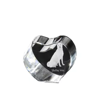 Shiba Inu - Hundebild im Kristall, Kristallherz, einzigartiger Bilderrahmen der Marke Art-Dog