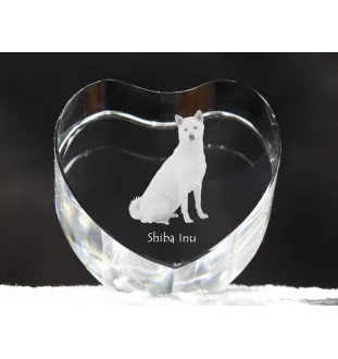 Shiba Inu - Hundebild im Kristall, Kristallherz, einzigartiger Bilderrahmen der Marke Art-Dog