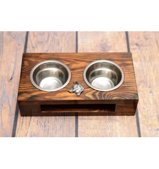 Shiba Inu - support en bois avec des bols pour chien, bols pour chien en acier, cadeau pour l'adoption d'un chien de la marque Art-Dog