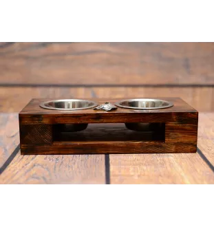 Shiba Inu - support en bois avec des bols pour chien, bols pour chien en acier, cadeau pour l'adoption d'un chien de la marque Art-Dog